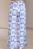 Greatnfb Contrast Printed Shirt Long Pants Suits