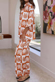 Greatnfb Contrast Printed Shirt Long Pants Suits