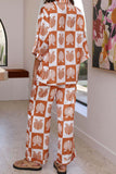 Greatnfb Contrast Printed Shirt Long Pants Suits