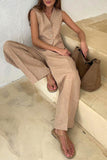 Greatnfb Cotton Linen Tank Top Pants Suits