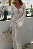 Greatnfb Cutout Backless V Neck Knitted Dress