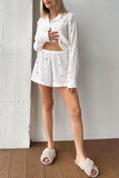 Greatnfb Heart Print Blouse Shorts Cotton Loungewear