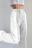 Greatnfb High Waist Corduroy Patchwork Long Pants