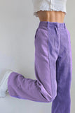 Greatnfb High Waist Corduroy Patchwork Long Pants