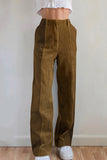 Greatnfb High Waist Corduroy Patchwork Long Pants