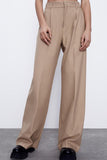 Greatnfb Khaki Loose Straight Suit Long Pants