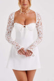 Greatnfb Lace Splicing Corset Tie-back Dress