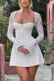 Greatnfb Lace Splicing Corset Tie-back Dress