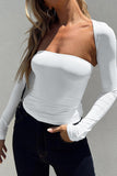 Greatnfb Long Sleeve Cardigan Strapless Separate Two-piece Tops