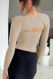 Greatnfb Long Sleeve Cardigan Strapless Separate Two-piece Tops