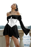 Greatnfb Off Shoulder Lace-up Corset Ruched Dress