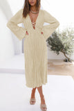 Greatnfb Pleated Flares Sleeve Tie-waist Dress