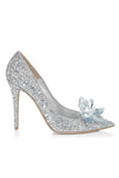 Greatnfb Pointed-toe Glitter Crystal High Heel