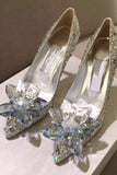 Greatnfb Pointed-toe Glitter Crystal High Heel