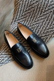 Greatnfb Pointed-toe Metal Buckle Loafers