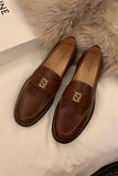 Greatnfb Pointed-toe Metal Buckle Loafers