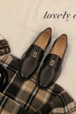 Greatnfb Pointed-toe Metal Buckle Loafers