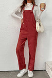 Greatnfb Red Corduroy Loose Jumpsuits