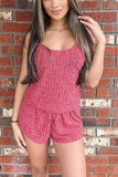 Greatnfb Ribbed Knit Cami Vest Shorts Set