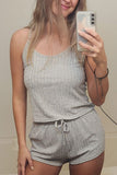 Greatnfb Ribbed Knit Cami Vest Shorts Set