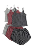 Greatnfb Ribbed Knit Cami Vest Shorts Set