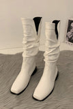 Greatnfb Ruched Square-toe Knee High Boots