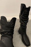 Greatnfb Ruched Square-toe Knee High Boots