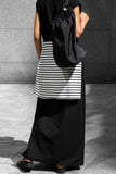 Greatnfb Cap Sleeve Side Slit Cotton Dress