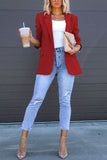 Greatnfb Solid Back Slit Mid-length Blazer