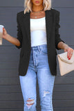 Greatnfb Solid Back Slit Mid-length Blazer