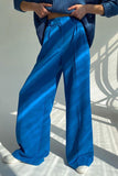 Greatnfb Solid Color High Waist Loose Suit Pants