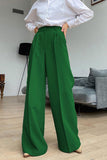 Greatnfb Solid Color High Waist Loose Suit Pants