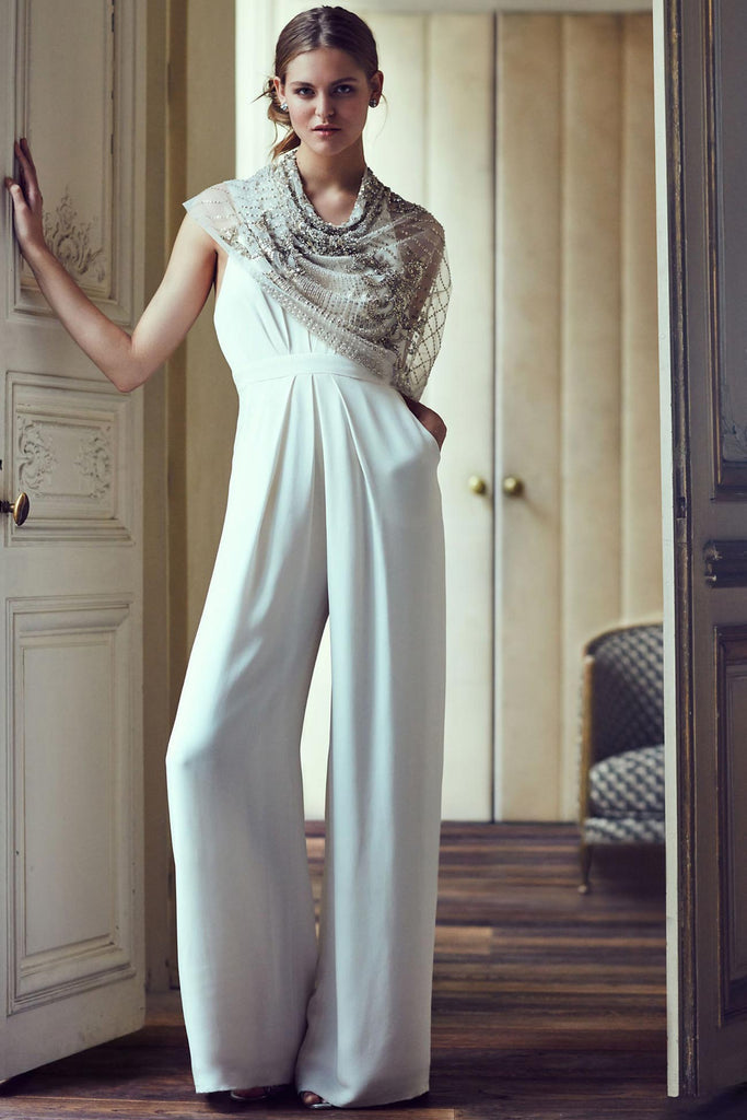 Greatnfb Solid Color V Neck Halter Jumpsuits