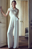 Greatnfb Solid Color V Neck Halter Jumpsuits