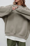 Greatnfb Solid Crew Neck Oversize Sweatshirt