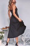 Greatnfb Solid Irregular Ruffle Hem Cami Dress