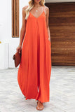 Greatnfb Solid Pocketed Wide Leg Cami Jumpsuits