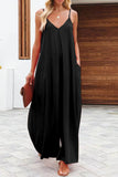 Greatnfb Solid Pocketed Wide Leg Cami Jumpsuits