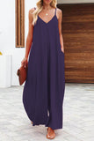 Greatnfb Solid Pocketed Wide Leg Cami Jumpsuits