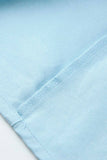 Greatnfb Solid Color Puff Sleeve Knot Midi Dress
