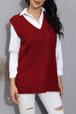 Greatnfb V Neck Sleeveless Plaid Cable Knit Tank Top Sweaters