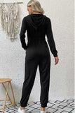 Greatnfb Zipper-Front High Waist Hoodie Jumpsuits